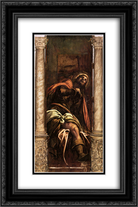 Saint Roch 16x24 Black Ornate Wood Framed Art Print Poster with Double Matting by Tintoretto