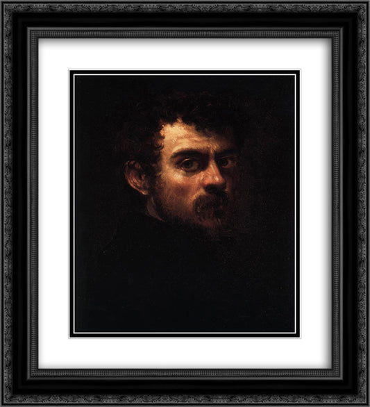 Self Portrait 20x22 Black Ornate Wood Framed Art Print Poster with Double Matting by Tintoretto