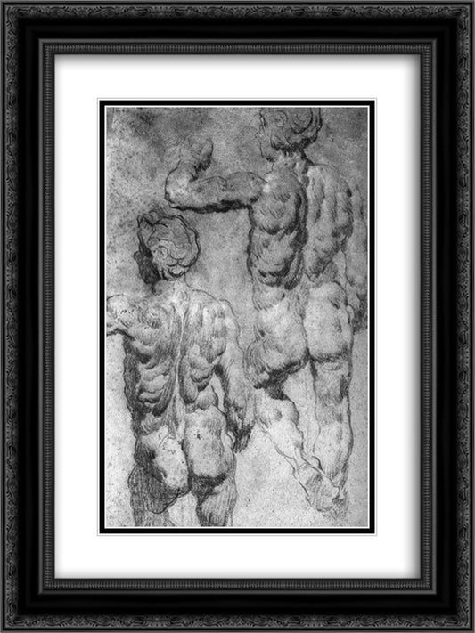 Study 18x24 Black Ornate Wood Framed Art Print Poster with Double Matting by Tintoretto