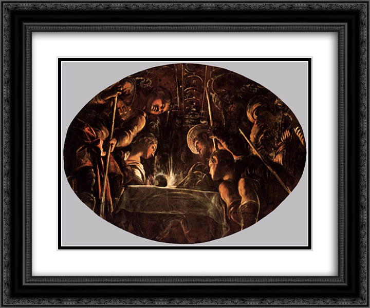 The Passover 24x20 Black Ornate Wood Framed Art Print Poster with Double Matting by Tintoretto