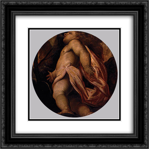 Winter 20x20 Black Ornate Wood Framed Art Print Poster with Double Matting by Tintoretto