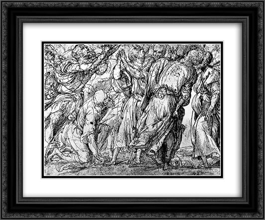 Apostles group 24x20 Black Ornate Wood Framed Art Print Poster with Double Matting by Titian