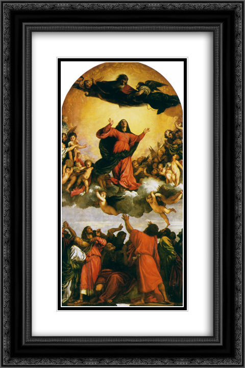 Assumption of the Virgin 16x24 Black Ornate Wood Framed Art Print Poster with Double Matting by Titian