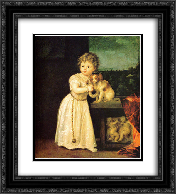 Clarice Strozzi 20x22 Black Ornate Wood Framed Art Print Poster with Double Matting by Titian