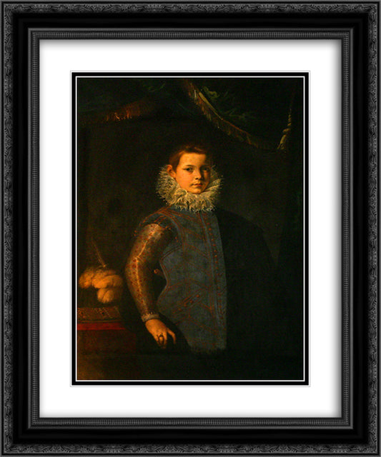 Cosimo de Medici, later Grand Duke of Tuscany 20x24 Black Ornate Wood Framed Art Print Poster with Double Matting by Titian