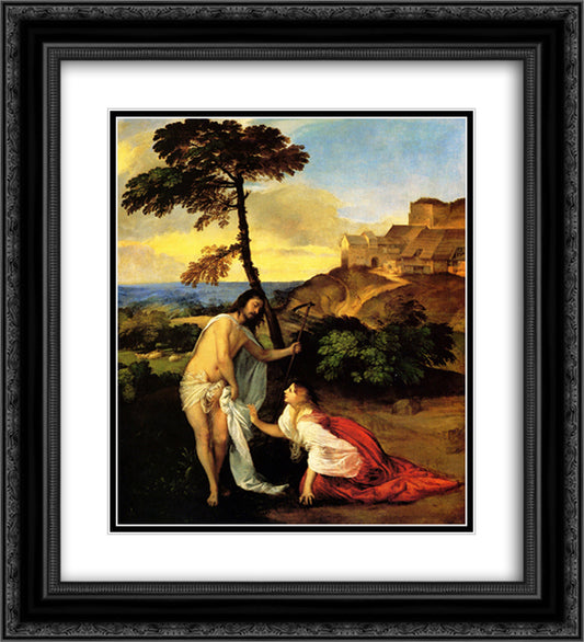 Do not touch me 20x22 Black Ornate Wood Framed Art Print Poster with Double Matting by Titian