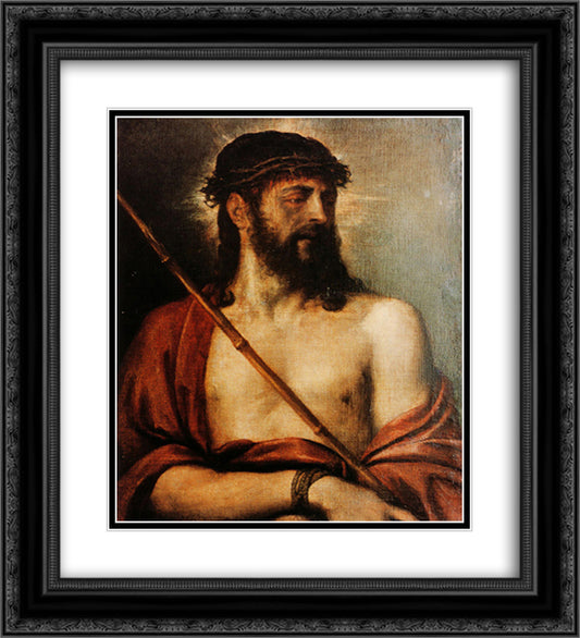 Ecce Homo 20x22 Black Ornate Wood Framed Art Print Poster with Double Matting by Titian