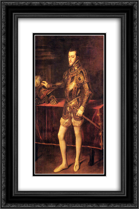 Philipp II, as Prince 16x24 Black Ornate Wood Framed Art Print Poster with Double Matting by Titian