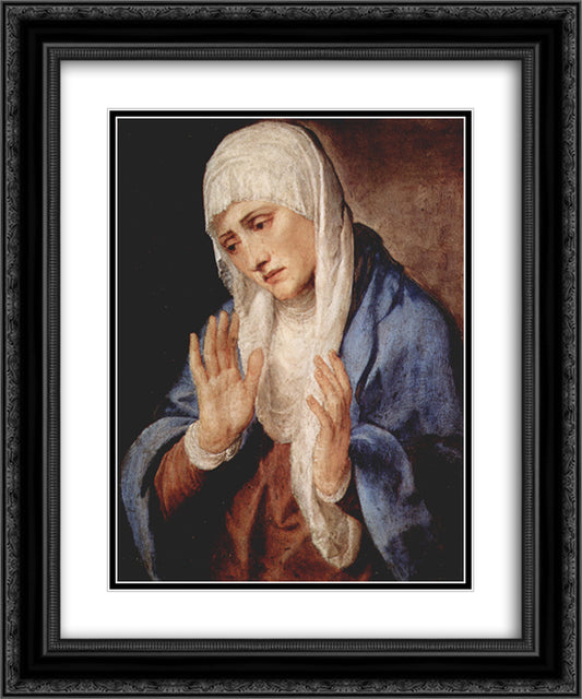 Sorrows 20x24 Black Ornate Wood Framed Art Print Poster with Double Matting by Titian