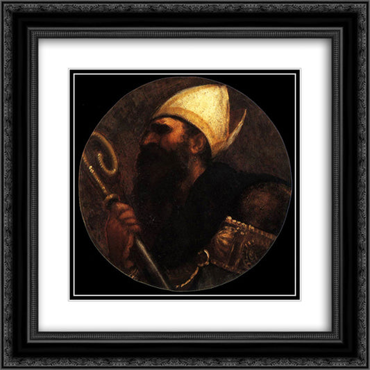 St Augustine 20x20 Black Ornate Wood Framed Art Print Poster with Double Matting by Titian