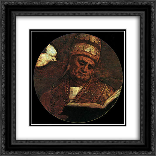 St Gregory the Great 20x20 Black Ornate Wood Framed Art Print Poster with Double Matting by Titian