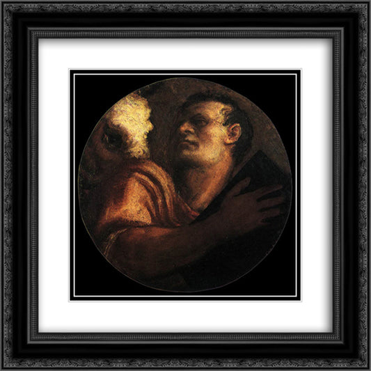 St Luke 20x20 Black Ornate Wood Framed Art Print Poster with Double Matting by Titian