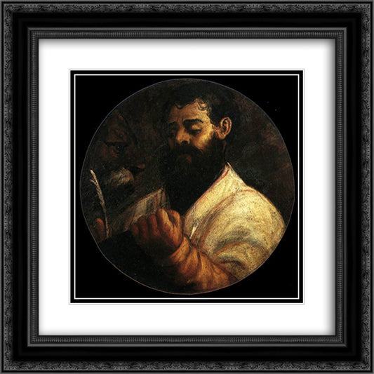 St Mark 20x20 Black Ornate Wood Framed Art Print Poster with Double Matting by Titian