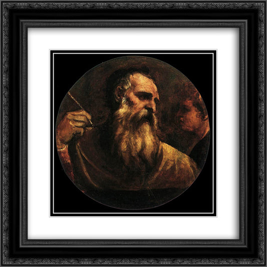 St Matthew 20x20 Black Ornate Wood Framed Art Print Poster with Double Matting by Titian