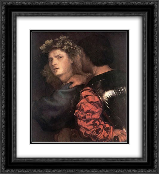 The Bravo 20x22 Black Ornate Wood Framed Art Print Poster with Double Matting by Titian