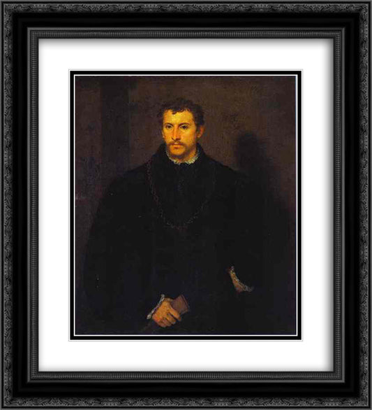 The Young Englishman 20x22 Black Ornate Wood Framed Art Print Poster with Double Matting by Titian