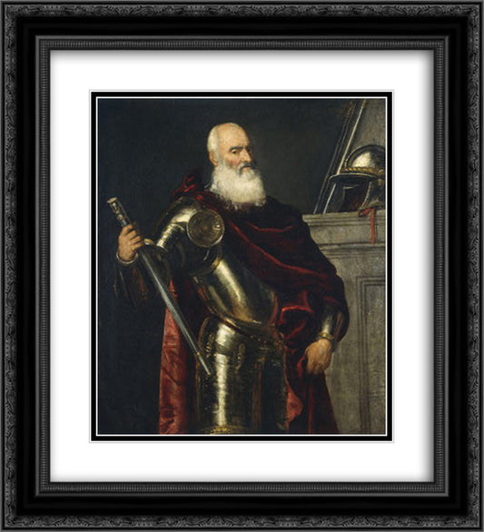 Vincenzo Cappello 20x22 Black Ornate Wood Framed Art Print Poster with Double Matting by Titian