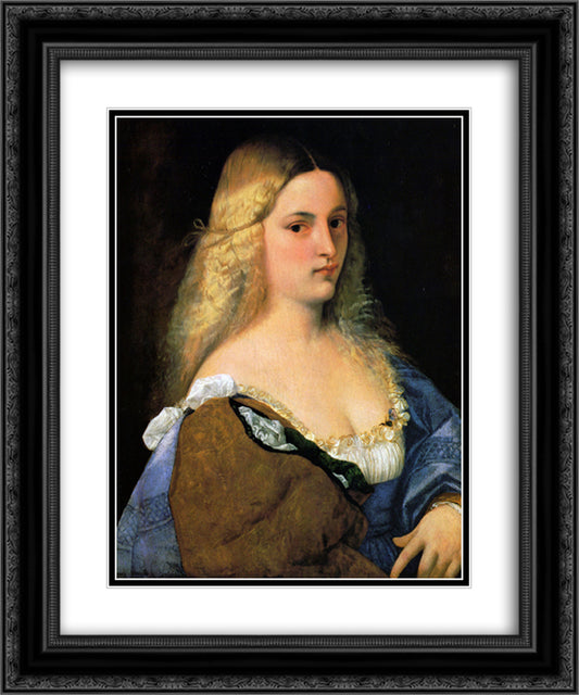 Violante 20x24 Black Ornate Wood Framed Art Print Poster with Double Matting by Titian