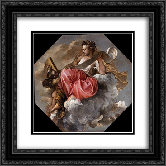 Wisdom 20x20 Black Ornate Wood Framed Art Print Poster with Double Matting by Titian