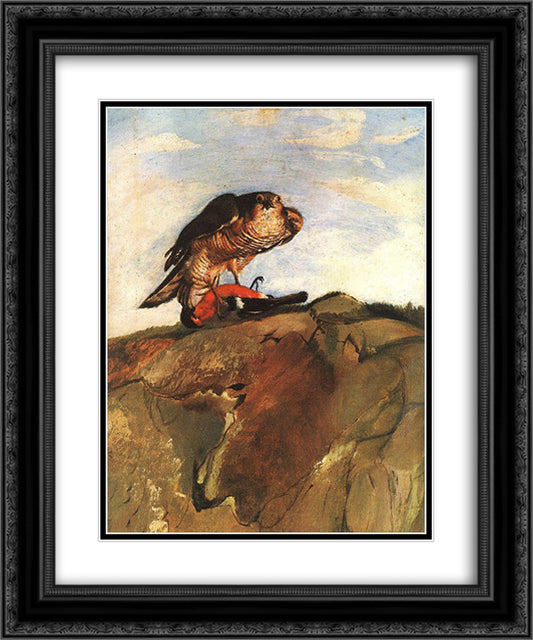 Bird of Prey 20x24 Black Ornate Wood Framed Art Print Poster with Double Matting by Csontvary, Tivadar Kosztka
