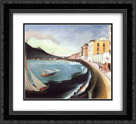 Castellamare di Stabia 22x20 Black Ornate Wood Framed Art Print Poster with Double Matting by Csontvary, Tivadar Kosztka