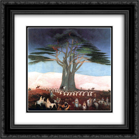 Pilgrimage to the Cedars in Lebanon 20x20 Black Ornate Wood Framed Art Print Poster with Double Matting by Csontvary, Tivadar Kosztka