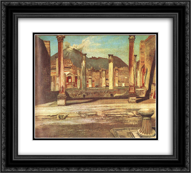 Pompeji Have (House of the Chirurgus with the Vesuv) 22x20 Black Ornate Wood Framed Art Print Poster with Double Matting by Csontvary, Tivadar Kosztka