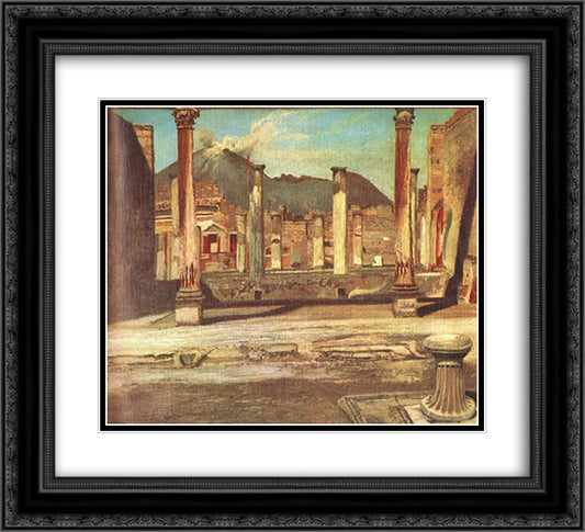Pompeji Have (House of the Chirurgus with the Vesuv) 22x20 Black Ornate Wood Framed Art Print Poster with Double Matting by Csontvary, Tivadar Kosztka