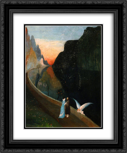 Rendez-vous of Lovers 20x24 Black Ornate Wood Framed Art Print Poster with Double Matting by Csontvary, Tivadar Kosztka