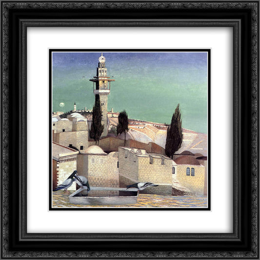 The Mount of Olives in Jerusalem 20x20 Black Ornate Wood Framed Art Print Poster with Double Matting by Csontvary, Tivadar Kosztka