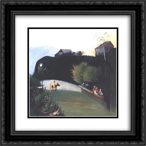 Trees in Electric Light at Jajce 20x20 Black Ornate Wood Framed Art Print Poster with Double Matting by Csontvary, Tivadar Kosztka