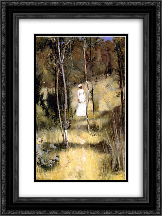 A Summer Morning Tiff 18x24 Black Ornate Wood Framed Art Print Poster with Double Matting by Roberts, Tom