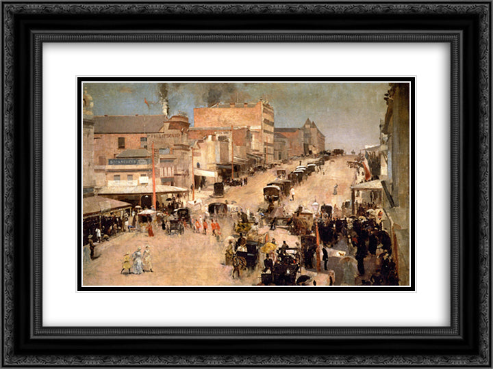 Allegro con brio, Bourke St. West 24x18 Black Ornate Wood Framed Art Print Poster with Double Matting by Roberts, Tom