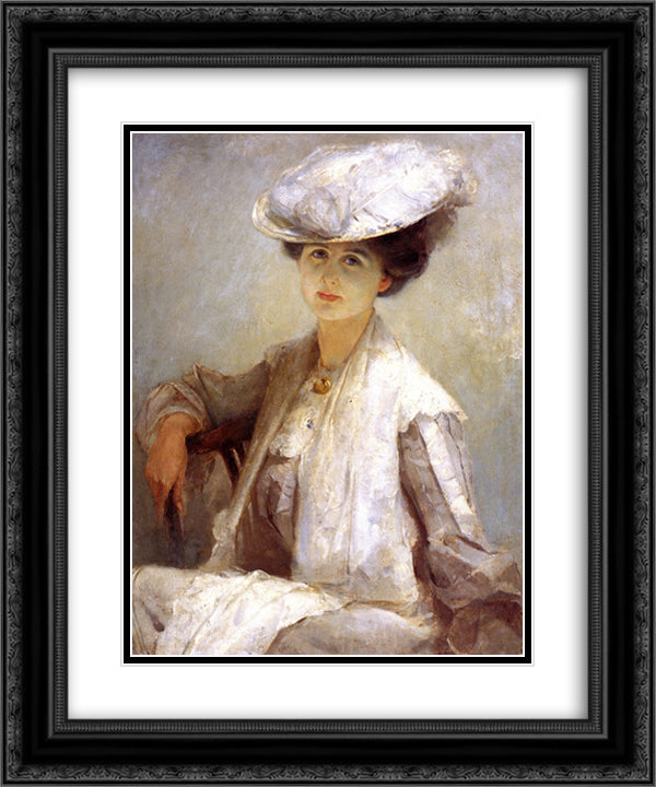 Grey Lady (Mrs. Ince) 20x24 Black Ornate Wood Framed Art Print Poster with Double Matting by Roberts, Tom