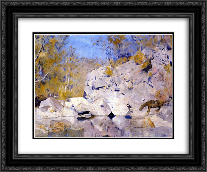 In a Corner on the Macintyre 24x20 Black Ornate Wood Framed Art Print Poster with Double Matting by Roberts, Tom
