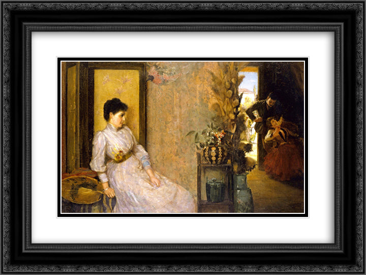 Jealousy 24x18 Black Ornate Wood Framed Art Print Poster with Double Matting by Roberts, Tom