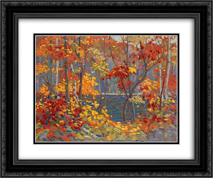 The Pool 24x20 Black Ornate Wood Framed Art Print Poster with Double Matting by Thomson, Tom