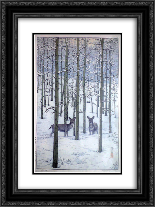 Aspen 18x24 Black Ornate Wood Framed Art Print Poster with Double Matting by Yoshida, Toshi