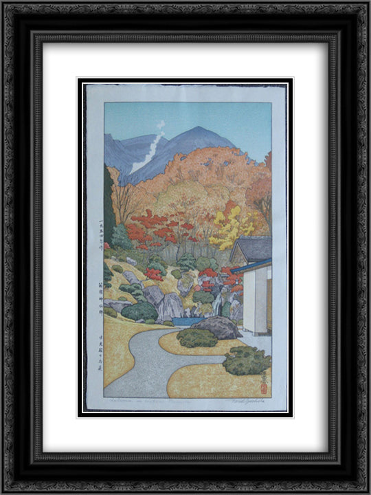 Autumn in Hakone Museum 18x24 Black Ornate Wood Framed Art Print Poster with Double Matting by Yoshida, Toshi