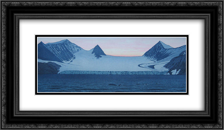 Hope Bay 24x14 Black Ornate Wood Framed Art Print Poster with Double Matting by Yoshida, Toshi