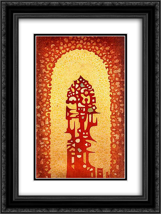 Symbol 18x24 Black Ornate Wood Framed Art Print Poster with Double Matting by Yoshida, Toshi