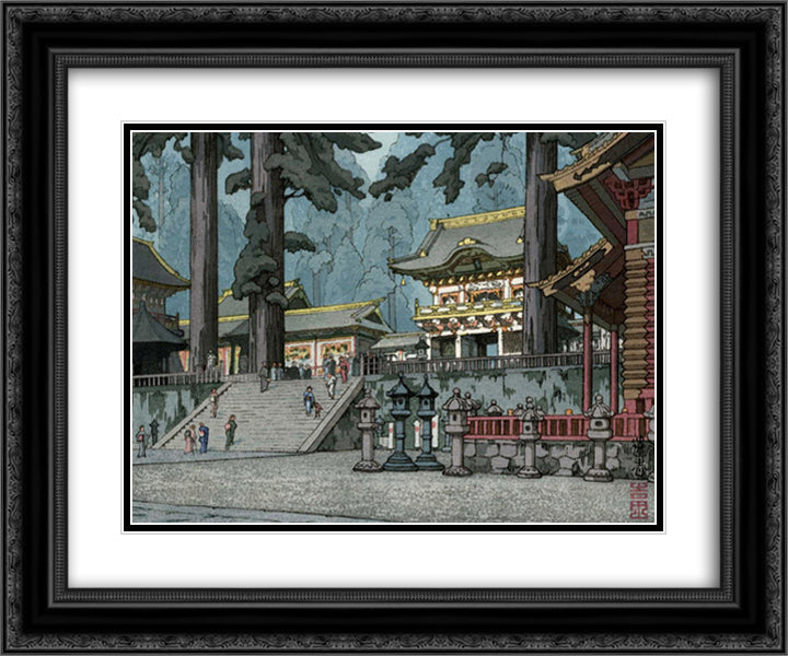 Toshogu Shrine Nikko 24x20 Black Ornate Wood Framed Art Print Poster with Double Matting by Yoshida, Toshi