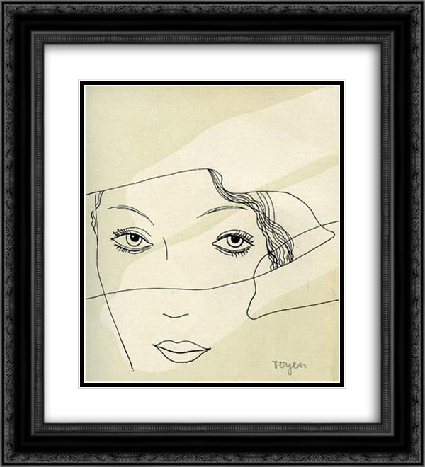 Helen 20x22 Black Ornate Wood Framed Art Print Poster with Double Matting by Toyen