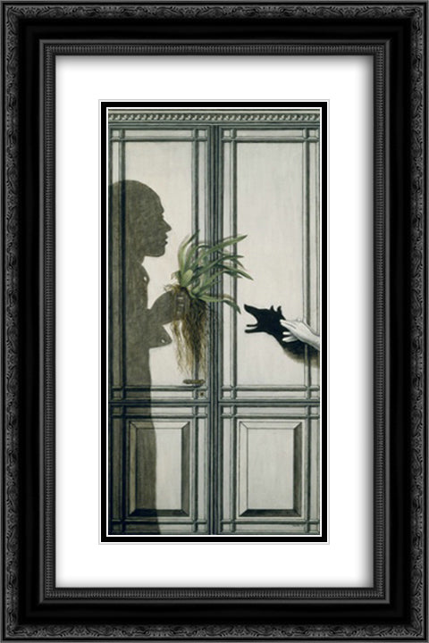 Myten om ljuset 16x24 Black Ornate Wood Framed Art Print Poster with Double Matting by Toyen