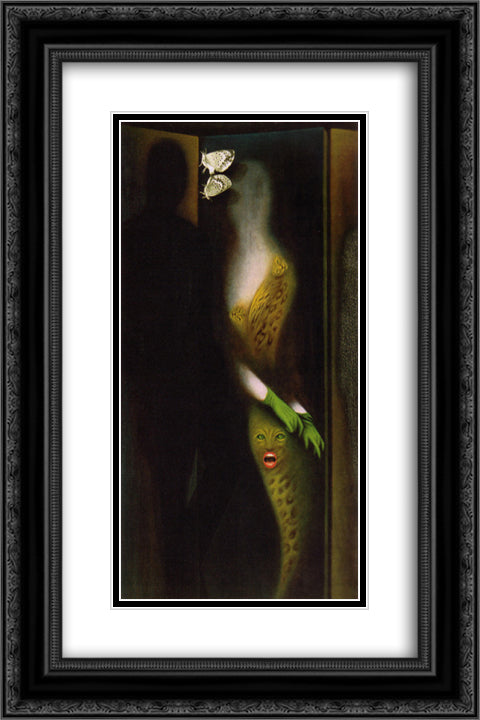 Paravent 16x24 Black Ornate Wood Framed Art Print Poster with Double Matting by Toyen