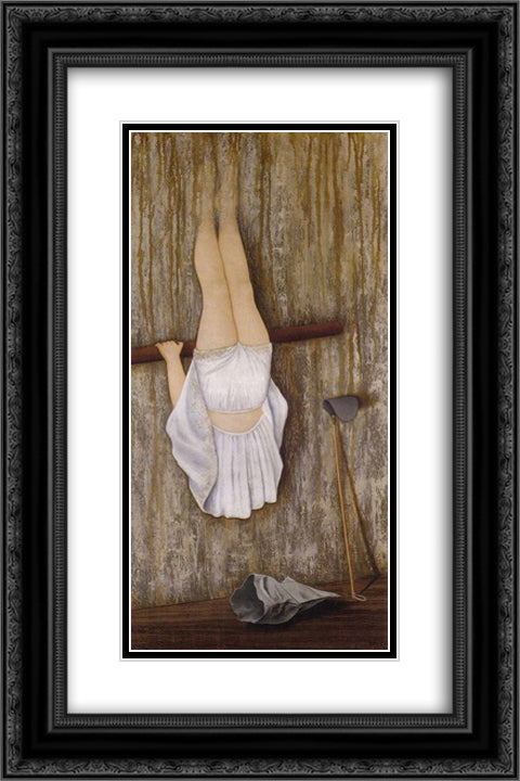 Relache 16x24 Black Ornate Wood Framed Art Print Poster with Double Matting by Toyen