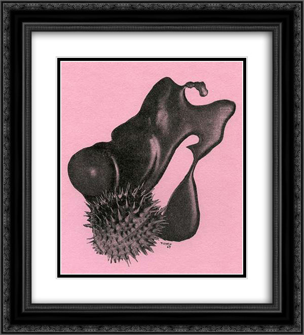 The Chesnut 20x22 Black Ornate Wood Framed Art Print Poster with Double Matting by Toyen