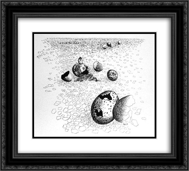 The Shooting Gallery III 22x20 Black Ornate Wood Framed Art Print Poster with Double Matting by Toyen