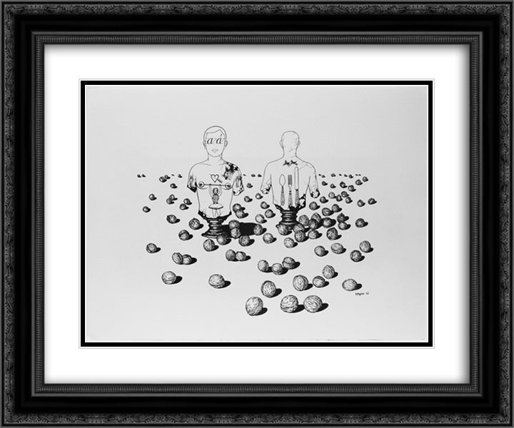 The Shooting Gallery VIII 24x20 Black Ornate Wood Framed Art Print Poster with Double Matting by Toyen