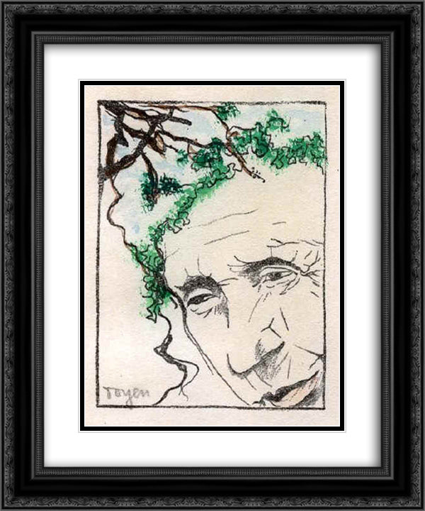 The Wise Old Man 20x24 Black Ornate Wood Framed Art Print Poster with Double Matting by Toyen